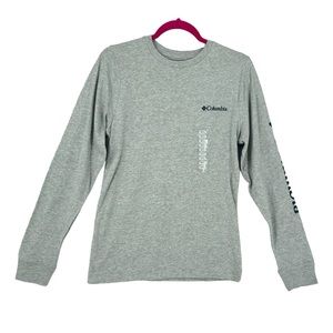 Columbia Men’s Long Sleeve Crew Neck T-Shirt Heather Grey Size S